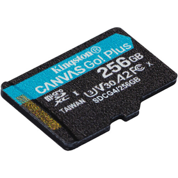 Карта пам'яті microSDXC (UHS-1 U3) Kingston Canvas Go! Plus 256Gb class 10 A2 V30 (R200MB/s, W-160MB/s)