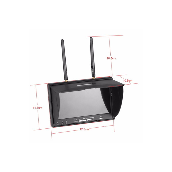 Дисплей FPV 7" Readytosky 800x480 DVR Diversity 5.8ghz без синього екрану з аккум.