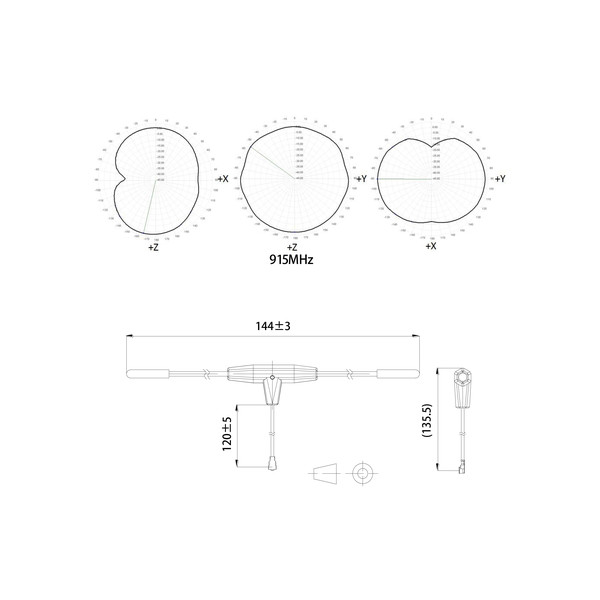 Антенна FrSky диполь для приёмников R9 SX, MX, Slim+ IPEX1 (915MHz)