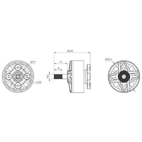 Мотор T-Motor F100 2810 1100KV 6S для мультикоптеров