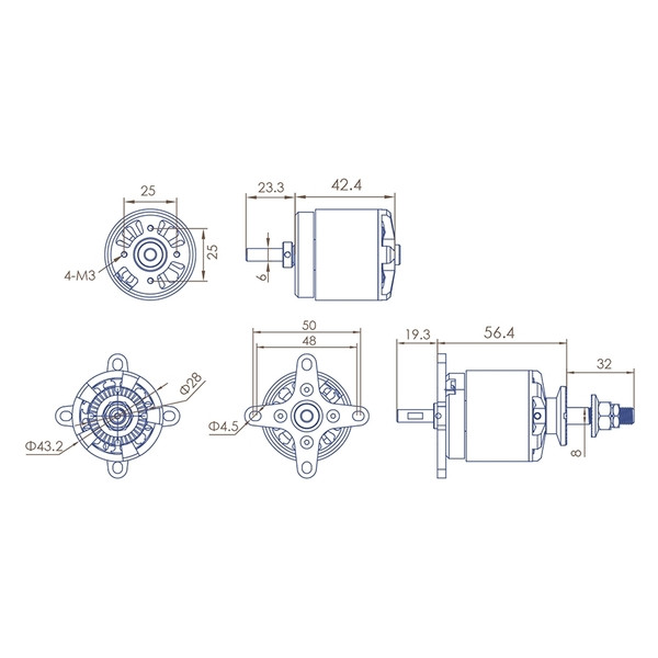 Мотор Dualsky ECO 3520C KV510 1150W для самолетов