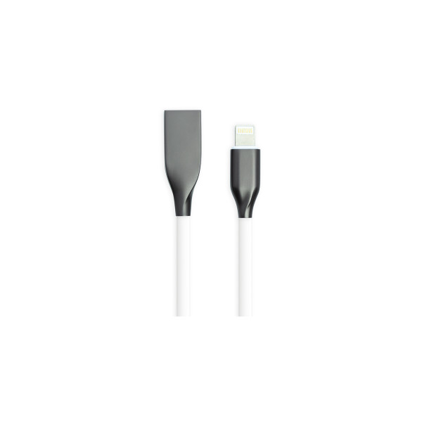 Дата-кабель USB 2.0 A-M до Lightning 2.0 м білий Power Plant (CA910755)