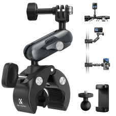 Кріплення K&F Concept Super Clamp з подвійною кульовою головкою 360° для камери, смартфона та екшн-камери (KF31.204)