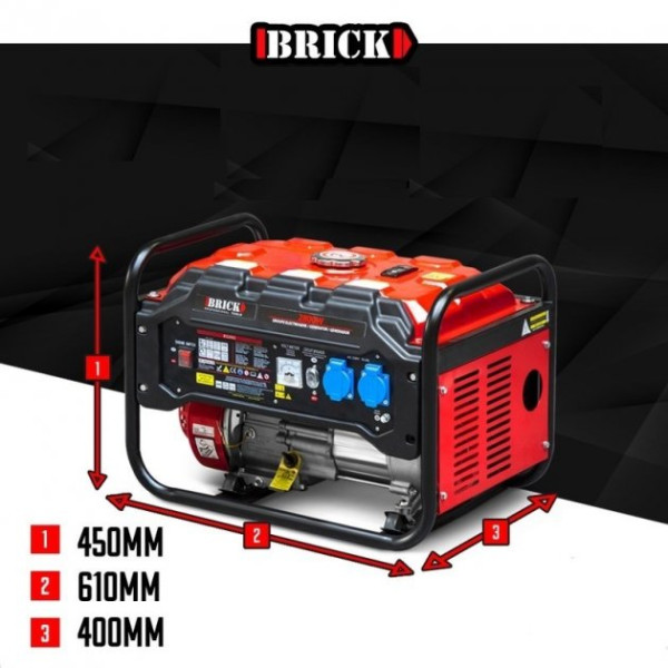 Генератор бензиновый Brick BG2802, однофазный, 2,8кВт