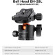 Штатив K&F Concept T255A4+BH-28L с шаровой головкой и съемным моноподом max 10кг, h 170см (KF09.085V7)