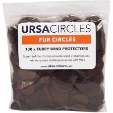 Меховые ветрозащитные кружки для петличного микрофона URSA Straps Fur Circles, 100 шт., коричневые (U-FC-100-BRN)