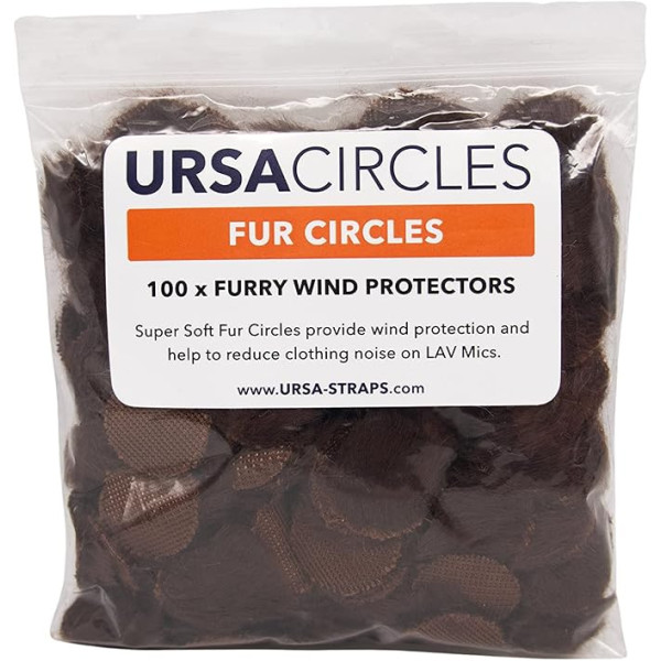 Меховые ветрозащитные кружки для петличного микрофона URSA Straps Fur Circles, 100 шт., коричневые (U-FC-100-BRN)