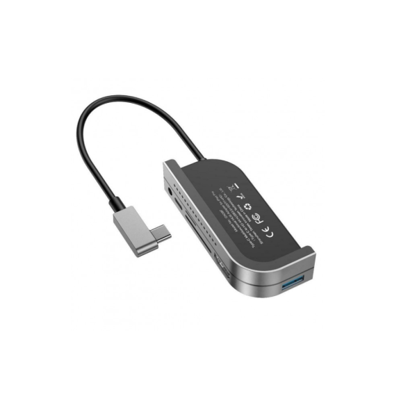 USB-хаб Baseus Bend Angle No.7 багатофункціональний конвертор USB-C темно-сірий