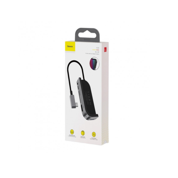 USB-хаб Baseus Bend Angle No.7 багатофункціональний конвертор USB-C темно-сірий