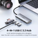 USB-хаб UGREEN CM480 USB-C to 2× USB 3.2+2×USB-C Adapter 10G (UGR-30758)