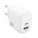 Сетевое зарядное устройство BOROFONE BAS45A Potential PD30W+QC3.0 charger(EU) White