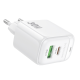 Сетевое зарядное устройство BOROFONE BAS45A Potential PD30W+QC3.0 charger(EU) White