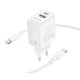 Сетевое зарядное устройство с кабелем BOROFONE BN27 Fuente PD20W+QC3.0 charger set (C to C) (EU) White