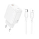 Сетевое зарядное устройство с кабелем BOROFONE BN28 Fuente single port PD30W charger set (C to C) (EU) White
