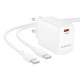 Сетевое зарядное устройство с кабелем BOROFONE BN28 Fuente single port PD30W charger set (C to C) (EU) White
