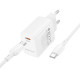 Сетевое зарядное устройство с кабелем BOROFONE BN28 Fuente single port PD30W charger set (C to C) (EU) White