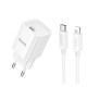 Сетевое зарядное устройство с кабелем HOCO C148A Charm single port PD30W charger set (C to iP) (EU) White