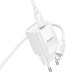 Сетевое зарядное устройство с кабелем HOCO C148A Charm single port PD30W charger set (C to iP) (EU) White