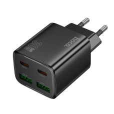Сетевое зарядное устройство HOCO N56 Fundador four-port PD30W(2C2A) charger(EU) Black
