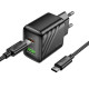 Сетевое зарядное устройство с кабелем HOCO CS25A Rico PD20W+QC3.0 charger set (C to C) Black