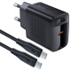 Сетевое зарядное устройство с кабелем ACEFAST A82 PD20W GaN single USB-C charger set (P5) (EU) Black