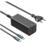 Сетевое зарядное устройство с кабелем Vention 4-Port USB (C+C+A+A) GaN Charger (100W/100W/18W/18W) EU-Plug Black