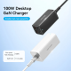 Сетевое зарядное устройство с кабелем Vention 4-Port USB (C+C+A+A) GaN Charger (100W/100W/18W/18W) EU-Plug Black