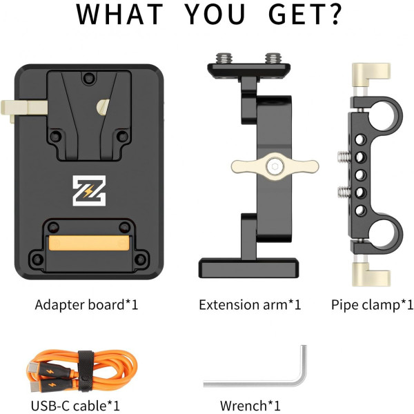 Батарейная площадка ZGCINE VM-VP2 kit3 V mount battery plate (Support USB-C PD input) (VM-VP2 Kit3)