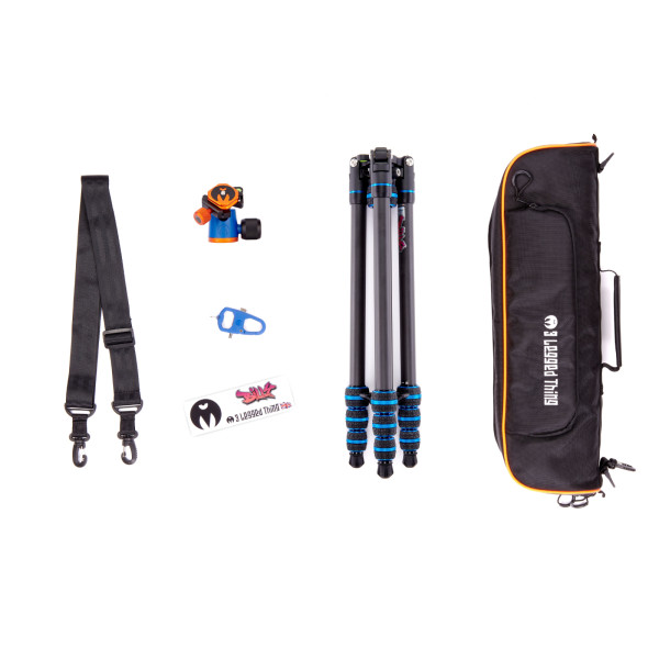 Штатив 3 LEGGED THING Punks Billy 2.0 Black Blue Карбоновый, 4 секции, шаровая голова AirHed Neo 2.0 Blue и чехол в комплекте ( BILLYBLUE2.0 )