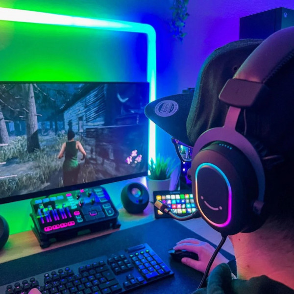 Навушники ігрові гарнітура USB 7.1 RGB 24біт Fifine H6