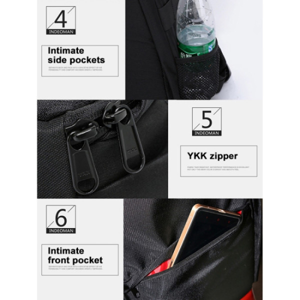 Рюкзак Indepman DCA-0066R черно-красный