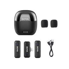 Радиосистема для iPhone (Lightning), 2 микрофона + 1 приемник Boya BY-WM3T-D2 charging case