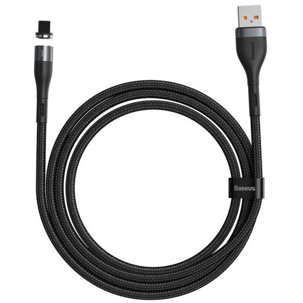 Кабель Baseus Zinc Magnetic Safe Fast Charging Data Cable USB до IP 2,4 А 1 м сірий+чорний