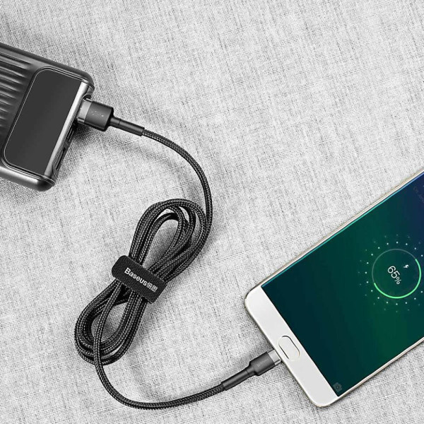Кабель Baseus Cafule USB-кабель для Micro USB 2.4A 1 м сірий+чорний