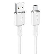 Кабель ACEFAST C2-04 USB до Type-C 3A, 1,2 м, силіконовий, цинкові роз'єми, білий