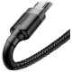 Кабель Baseus Cafule USB-кабель для Micro USB 2.4A 1 м сірий+чорний