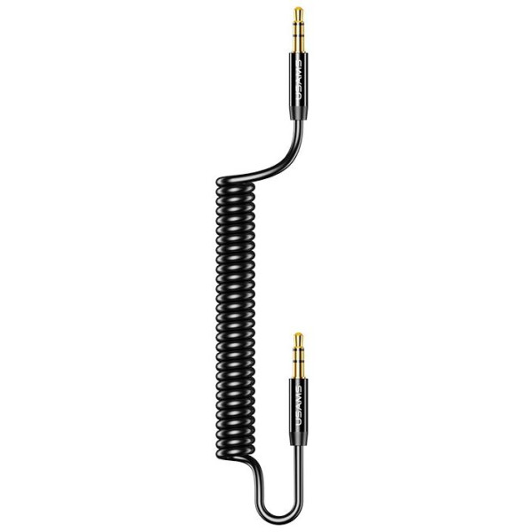 Аудио-кабель Usams US-SJ256 Spring Audio Cable 1.2m Black