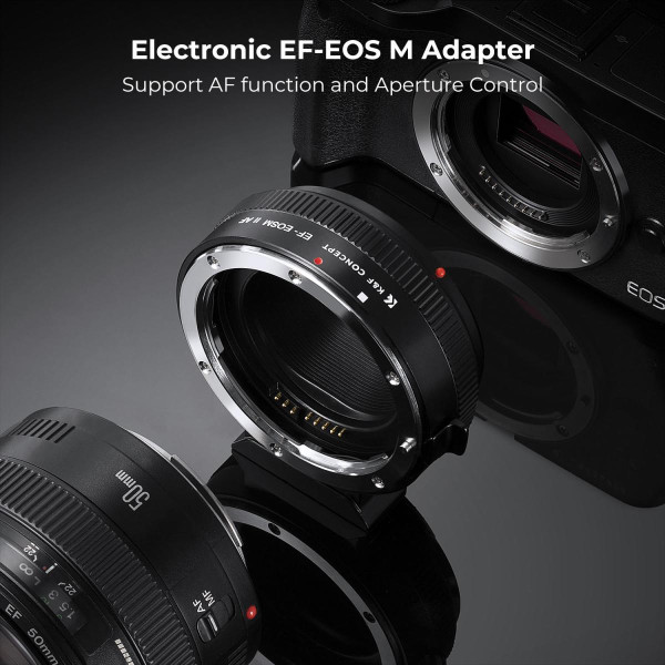 Автофокусный адаптер K&F Concept Canon EF на EOS M (EF EF-S на EOS-M) для EOS M3 M5 M6 M10 M50 M100 M200 (KF06.519)