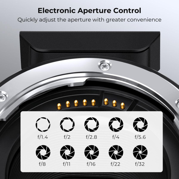 Автофокусный адаптер K&F Concept Canon EF на EOS M (EF EF-S на EOS-M) для EOS M3 M5 M6 M10 M50 M100 M200 (KF06.519)