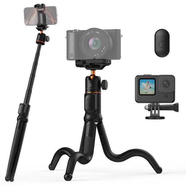 Гнучкий штатив K&F Concept Phone Tripod, 24" з пультом, міні-штатив до 2 кг (KF09.152)