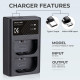 Швидкий зарядний пристрій K&F Concept для 2 батарей Canon LP-E6/LP-E6N/LP-E6NH 5V 2A Type-C (KF28.0007)