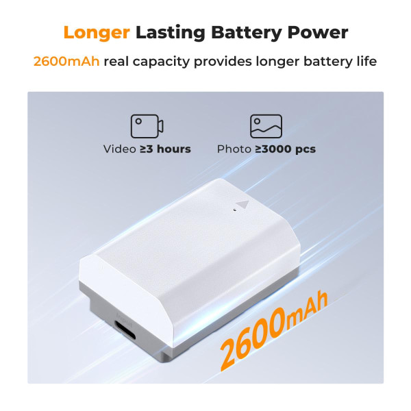 Набор аккумуляторов K&F Concept NP-FZ100 2600mAh Type-C для камер Sony (2 шт.) (KF28.0034S1)
