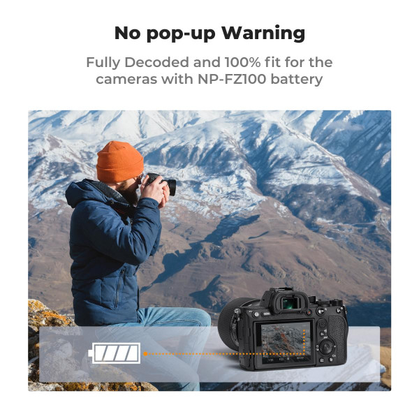 Набор аккумуляторов K&F Concept NP-FZ100 2600mAh Type-C для камер Sony (2 шт.) (KF28.0034S1)