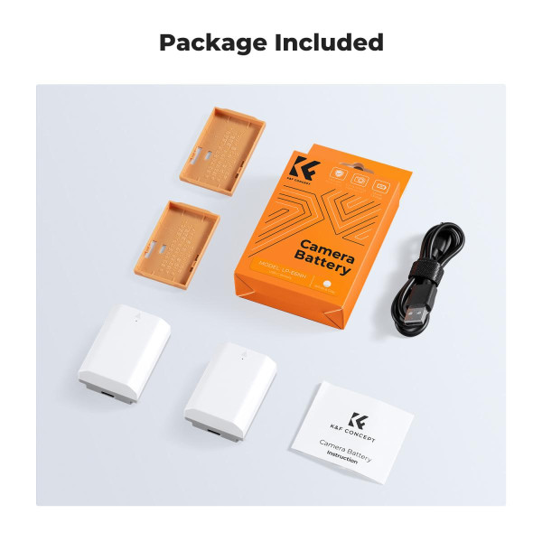 Набор аккумуляторов K&F Concept NP-FZ100 2600mAh Type-C для камер Sony (2 шт.) (KF28.0034S1)
