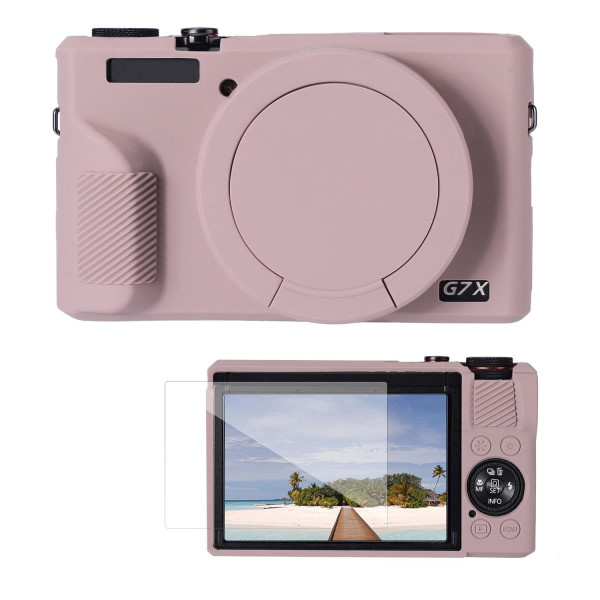 Силіконовий захисний чохол K&F Concept для Canon G7 X Mark III — із захисним склом для екрана, протиударний, фіолетовий (KF31.231)
