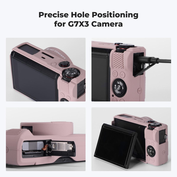 Силіконовий захисний чохол K&F Concept для Canon G7 X Mark III — із захисним склом для екрана, протиударний, фіолетовий (KF31.231)