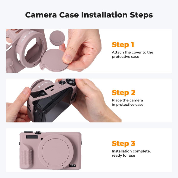 Силіконовий захисний чохол K&F Concept для Canon G7 X Mark III — із захисним склом для екрана, протиударний, фіолетовий (KF31.231)