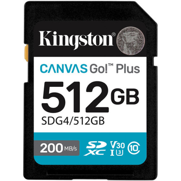 Карта пам'яті SDXC (UHS-1 U3) Kingston Canvas Go! Plus 512Gb class 10 A2 V30 (R200MB/s, W160MB/s)