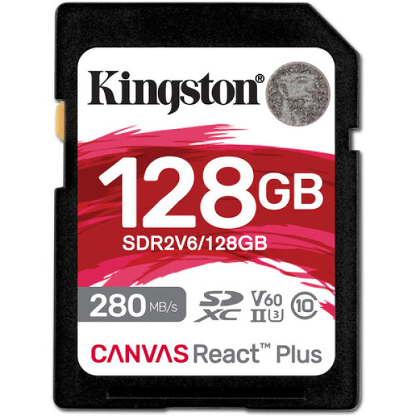 Карта пам'яті SDXC (UHS-II U3) Kingston Canvas React Plus 128Gb class 10 V60 (R280MB/s, W150MB/s)