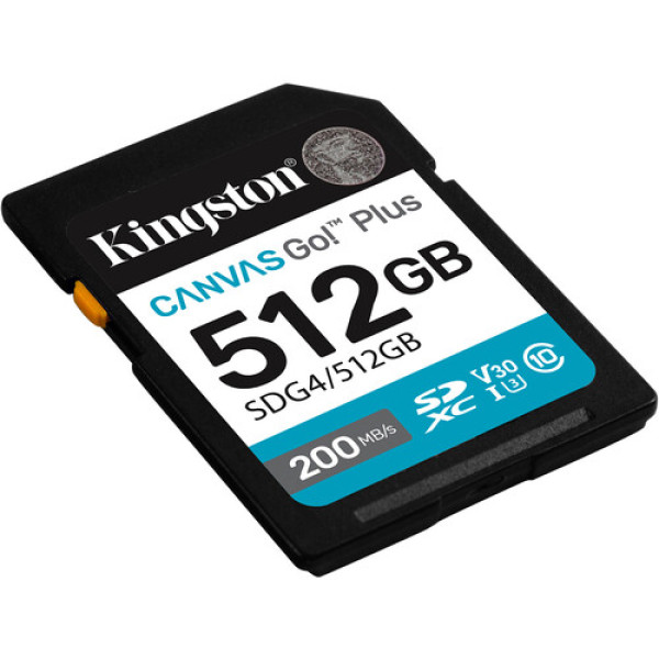 Карта пам'яті SDXC (UHS-1 U3) Kingston Canvas Go! Plus 512Gb class 10 A2 V30 (R200MB/s, W160MB/s)